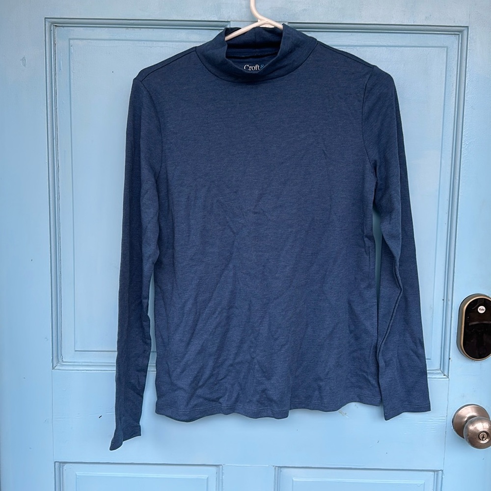 Croft & Barrow Women's Blue Mock Turtleneck size Small
